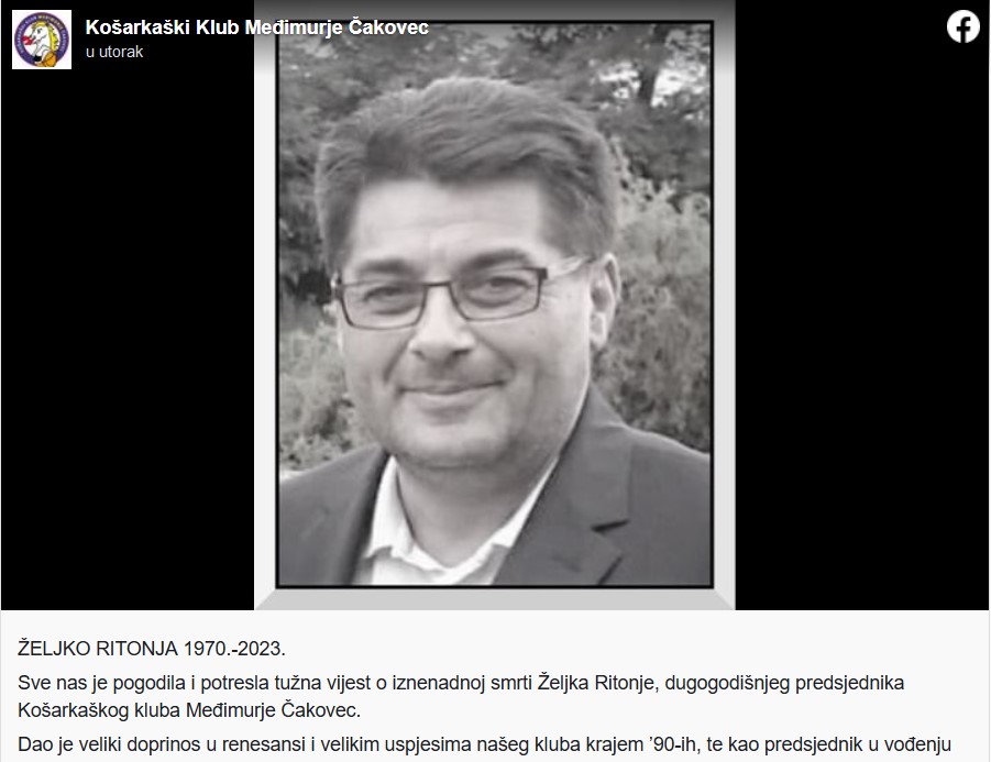 Preminuo Željko Ritonja, poduzetnik i dugogodišnji predsjednik KK-a ...